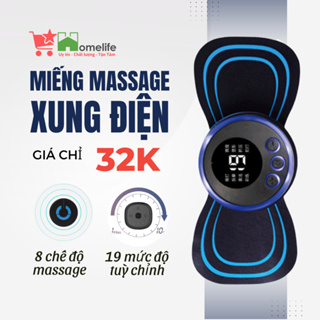Miếng dán massage xung điện cổ vai gáy, bắp tay, lưng 10 chế độ mát-xa, pin sạc - Máy massage mini toàn thân
