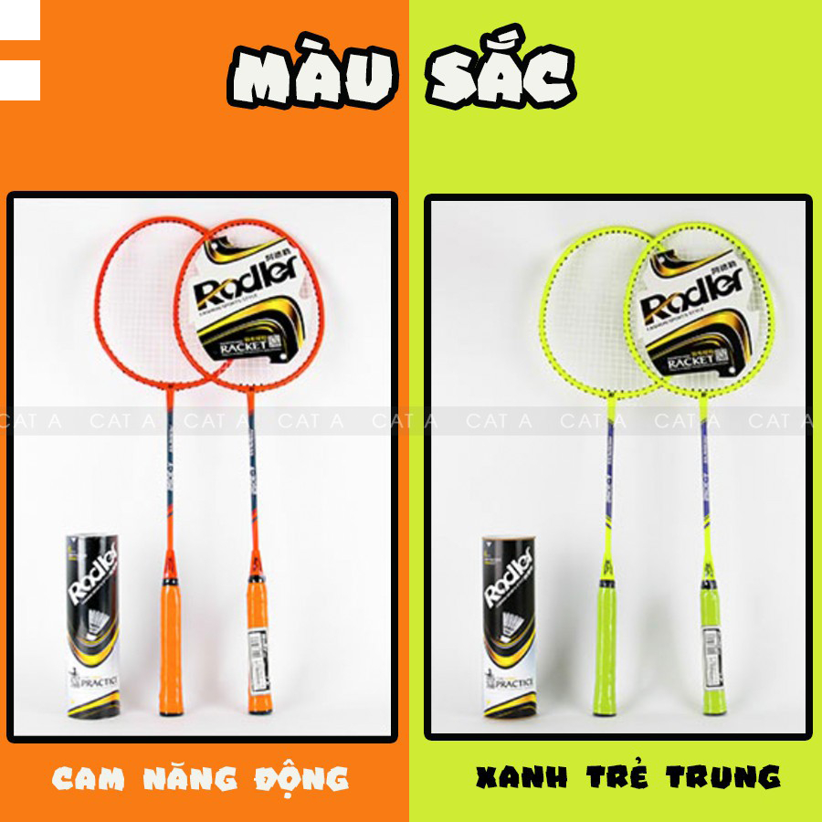Vợt cầu lông Rodler hợp kim nhôm (Bộ 2 Chiếc) tặng kèm 6 quả cầu