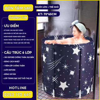 Bồn Tắm Gấp Gọn , Thùng Tắm Vải Tròn Người Lớn , Bể Trẻ Em 6 Lớp Làm Từ Vải Oxford , Chống Thấm, Cách Nhiệt