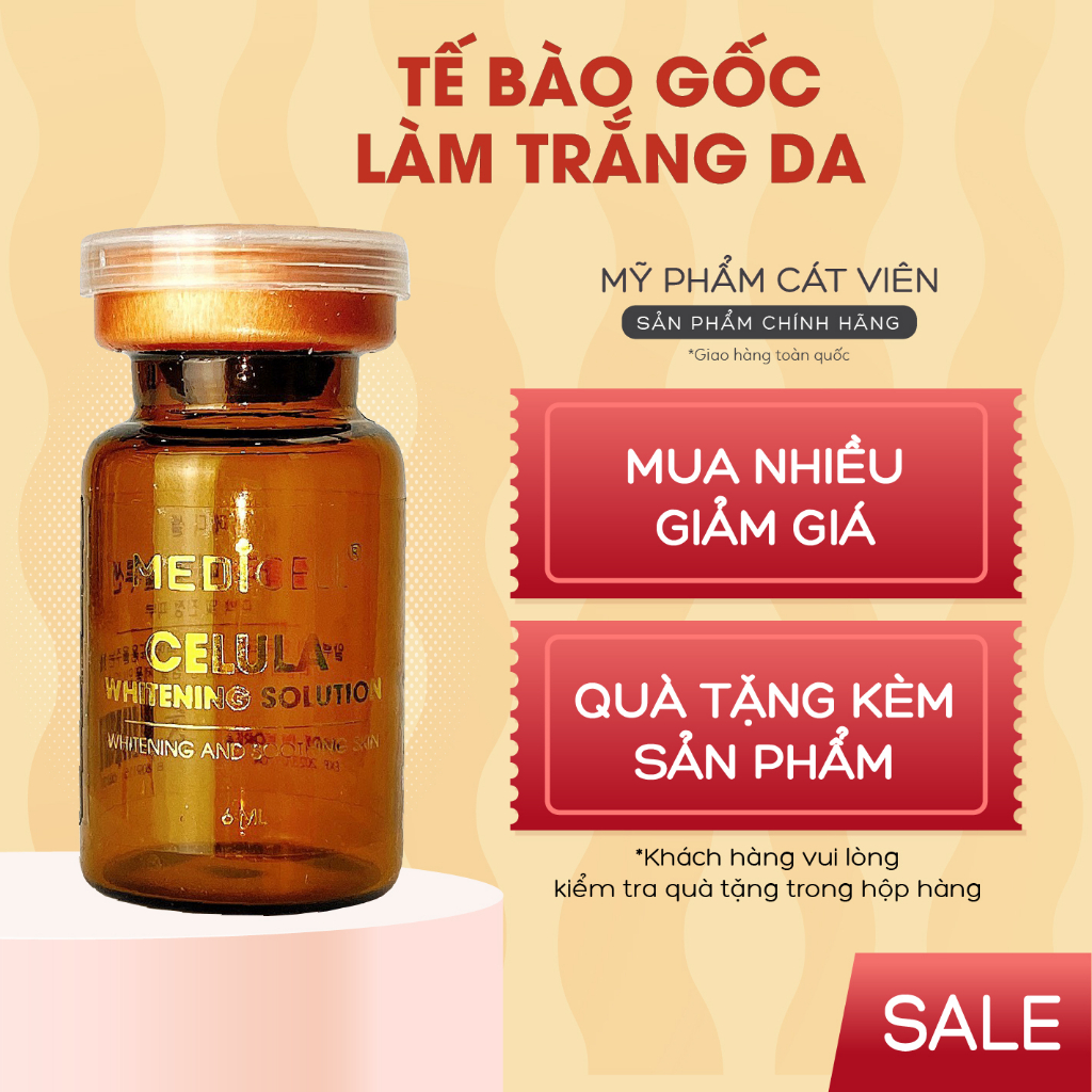 Tế Bào Gốc Medicell Hàn Quốc Chính Hãng Celula Whitiening, Serum Giảm Nám, Giảm Thâm, Phục Hồi Da - Lọ 6ml