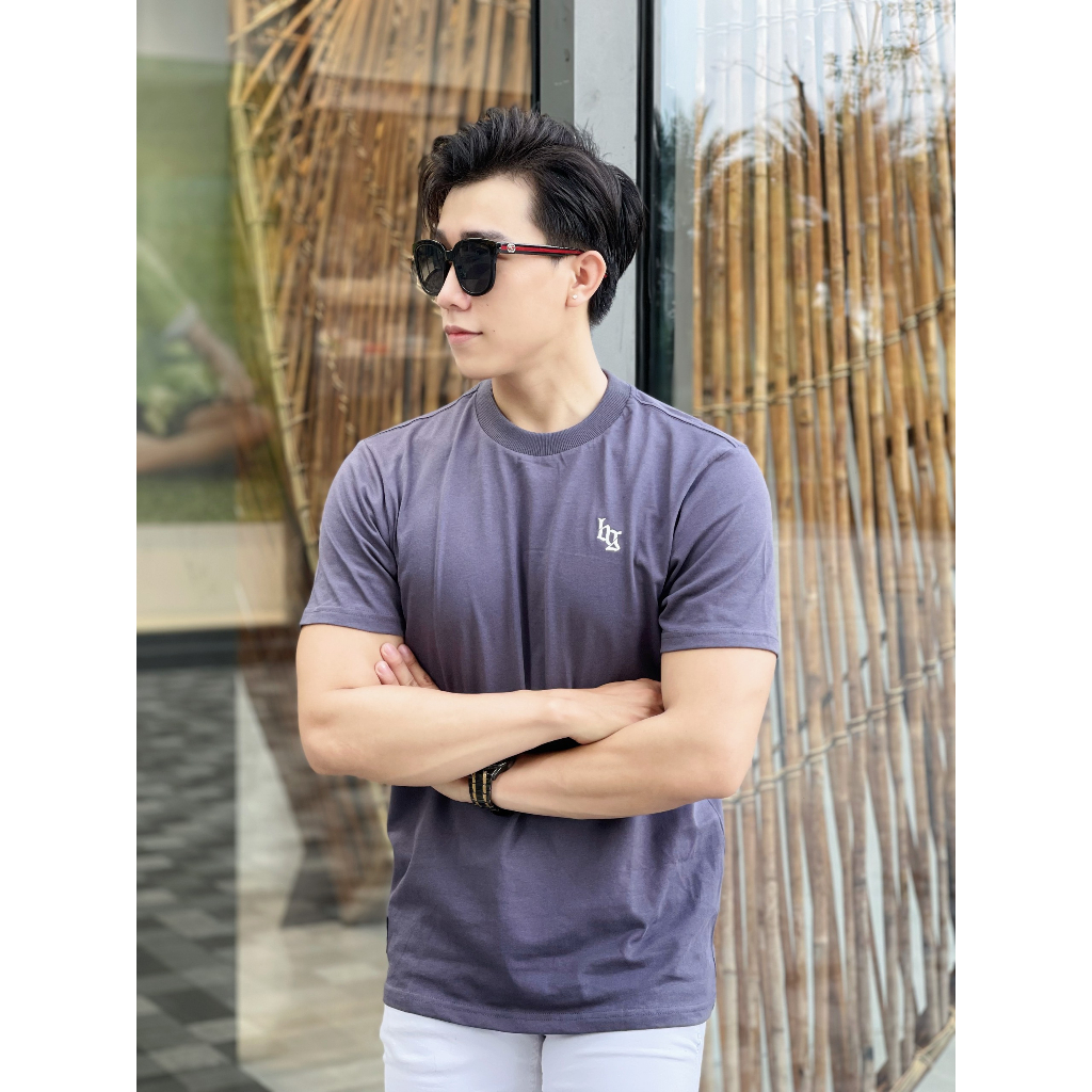 Áo thun nam B&Green co giãn thoải mái, thấm hút mồ hôi, cổ tròn thêu logo