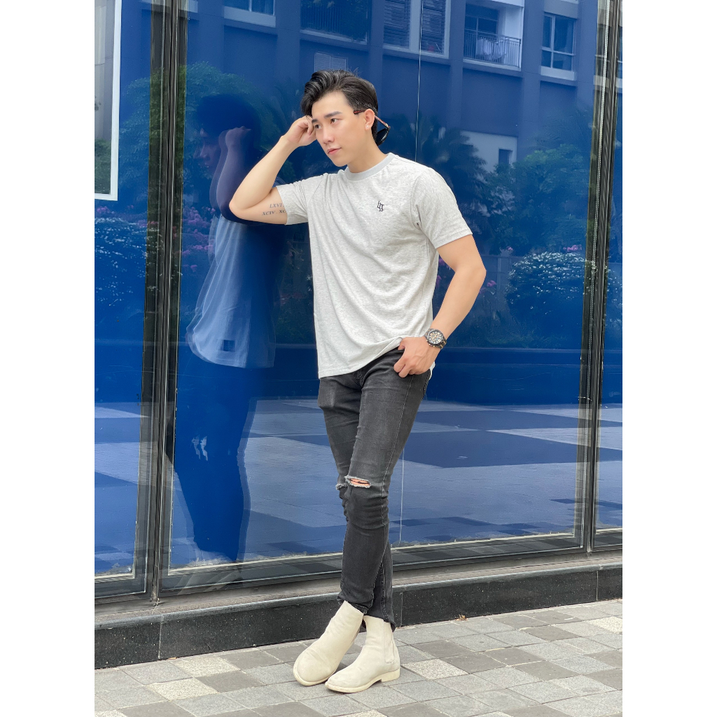 Áo thun nam B&Green co giãn thoải mái, thấm hút mồ hôi, cổ tròn thêu logo