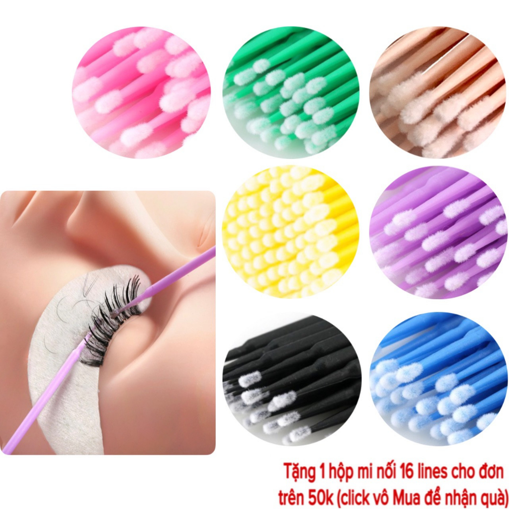 Tăm tháo mi dạng bịch 100 cây (dụng cụ nối mi)
