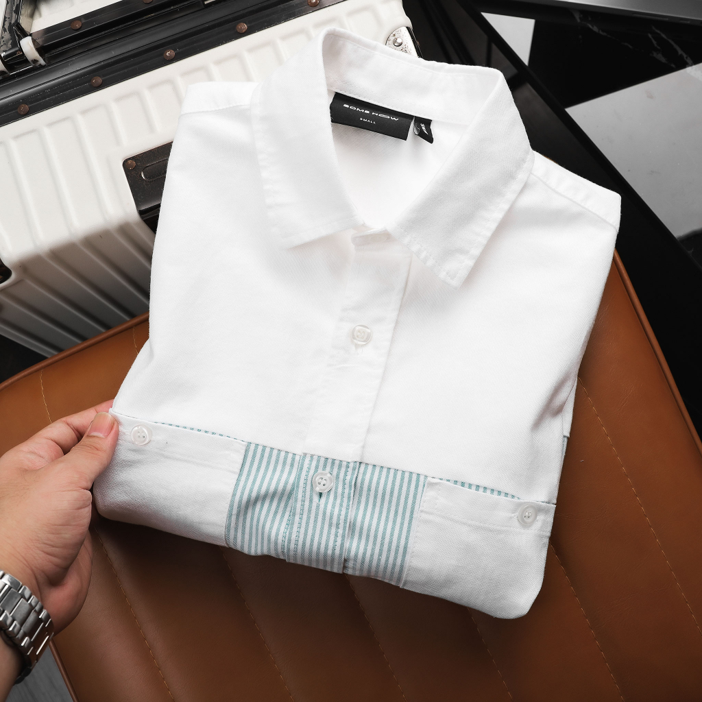 Áo Sơ Mi Nam NT Blue Stripes Pockets, Chất Vải Oxford Thoải Mái, SM0051, SOMEHOW