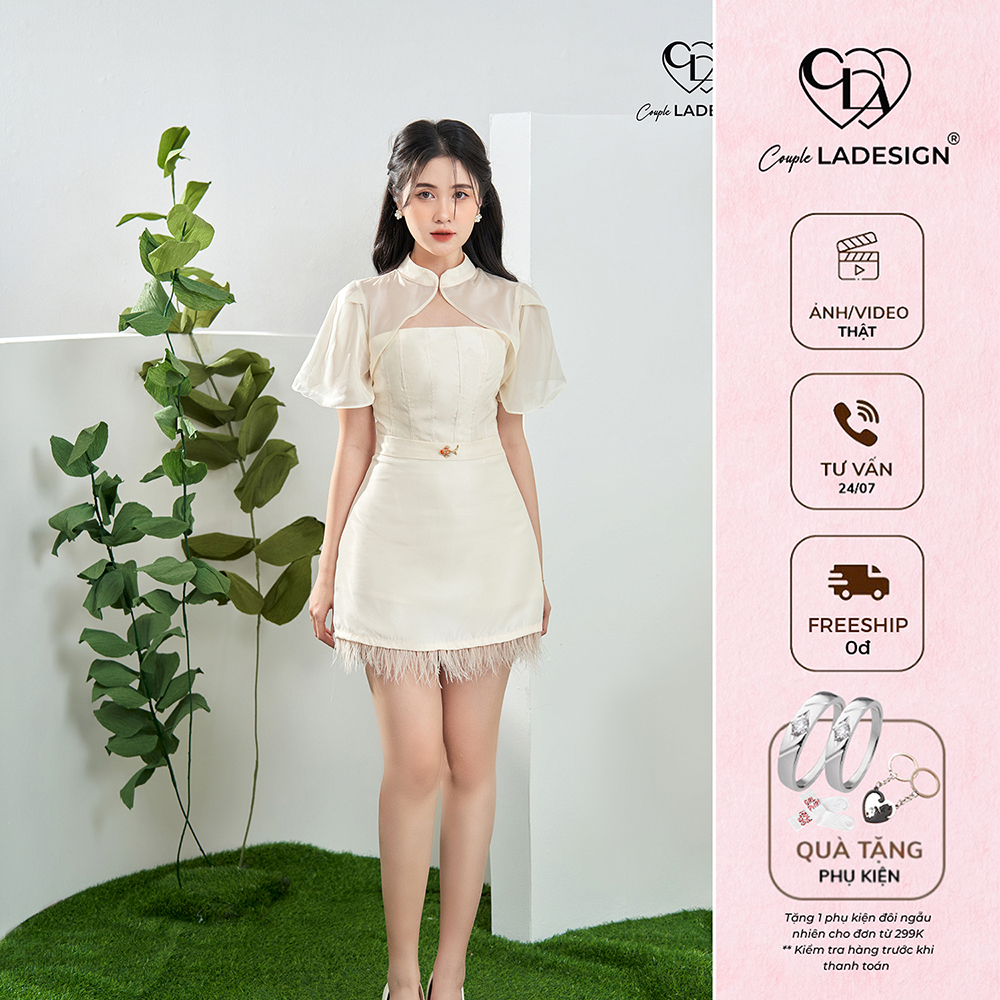 Váy đầm nữ CoupleLADESIGN thời trang thiết kế vải tafta kết hợp organza cao cấp mềm mịn thoải mái Lacy Dress