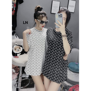 Áo phông mc in kín 2 màu đen, trắng