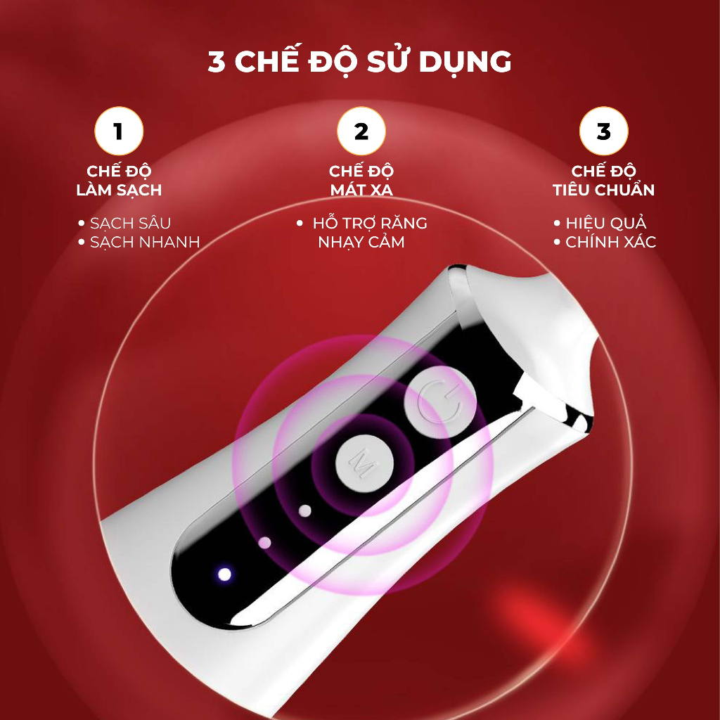 Máy tăm nước KAW cao cấp, máy tăm nước cầm tay công nghệ tia nước sạch X4 Lần, 5đầu xịt làm sạch răng miệng -Aichi House