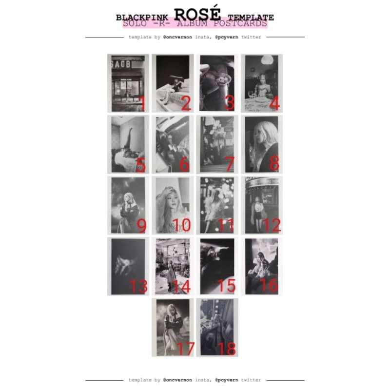 [CHÍNH HÃNG CÓ SẴN] ROSÉ (BlackPink) POSTCARD/PHOTOCARD TRONG solo album -R- chính hãng