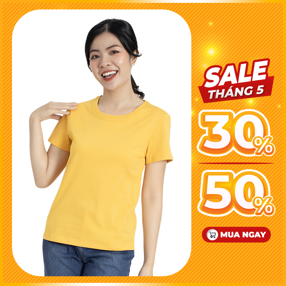 Áo thun nữ YODY Premium trơn, nhiều màu, vải cotton mát mẻ có áo đôi nam nữ TSN5346