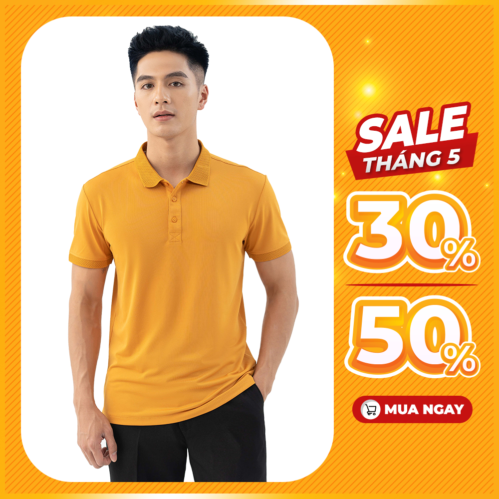Áo polo nam YODY chất vải coolmax bo dệt nổi phù hợp công sở dịp tết APM5179