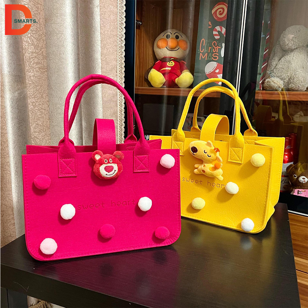 Túi đựng bỉm vải nỉ 7 màu in chữ sweet heart kèm các hình ngộ nghĩnh