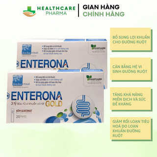 Men vi sinh cho bé, men tiêu hóa cho bé gluconat enterona gold, hỗ trợ tiêu hóa, bổ sung kẽm - hộp 20 lọ*5ml