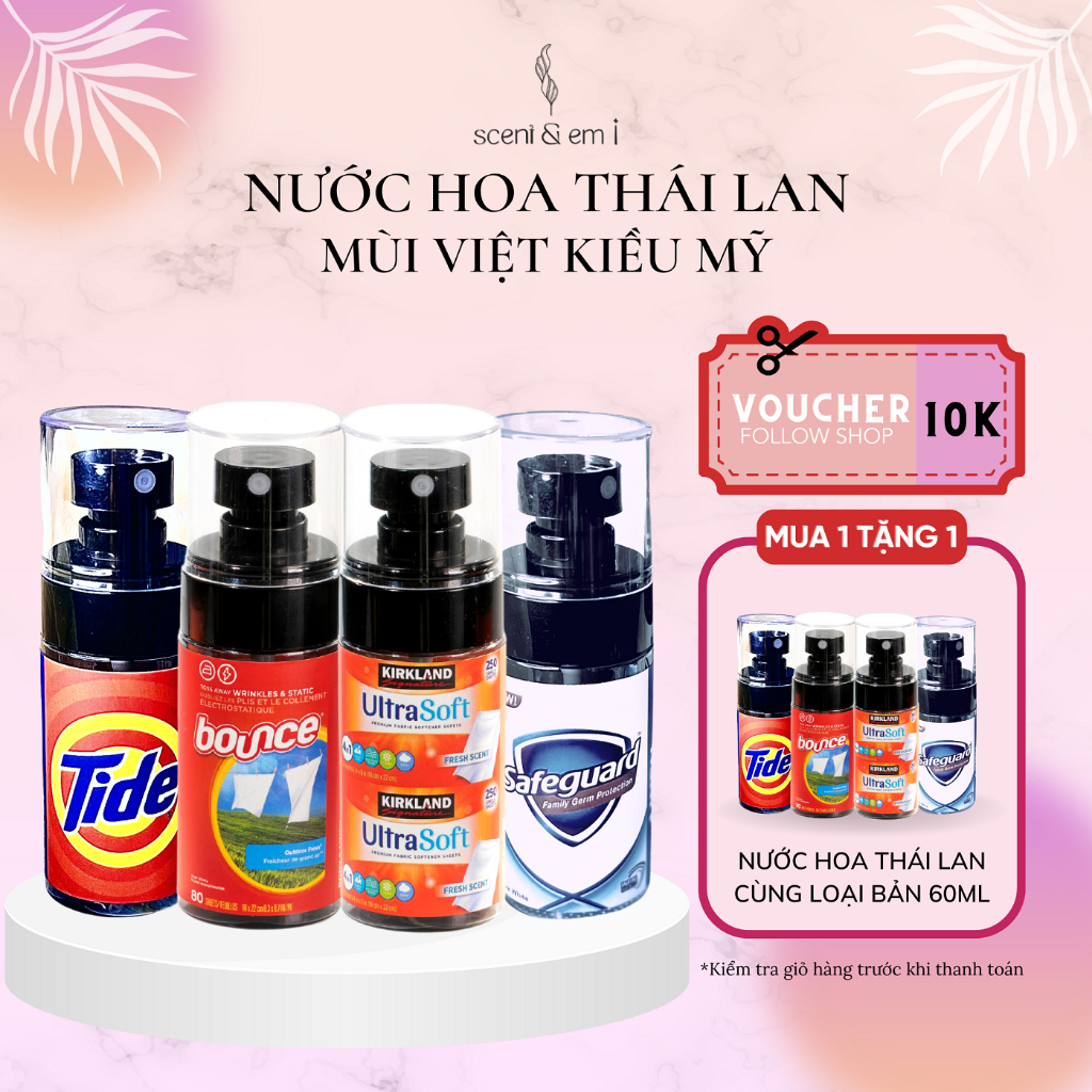 Nước hoa Thái Lan mùi Việt Kiều Mỹ chính hãng bản cao cấp, Xịt thơm quần áo thơm siêu cấp dung tích 60ML - SCENT & EM!