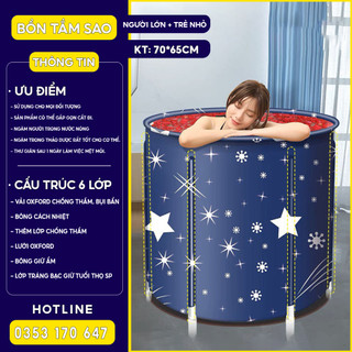 Bồn tắm tròn gấp gọn cho người lớn 6 lớp dày dặn, chống thấm, cách nhiệt lên đến 3 giờ, tiện dụng khimang đi du lịch