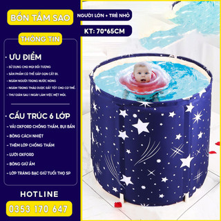 Bồn tắm gấp gọn cho người lớn 6 lớp dày dặn, chống thấm, cách nhiệt lên đến 3 giờ, tiện dụng khimang đi du lịch