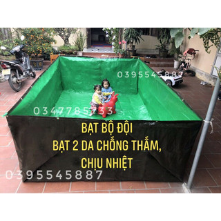 Bạt xanh bộ đội 3m x 2m x 1m bể bạc nuôi ốc, ếch, lươn, cá