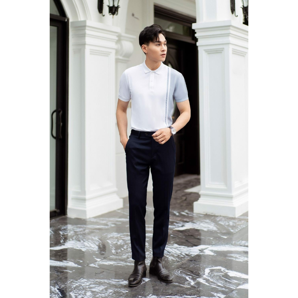 Áo Polo Nam Biluxury 7APCT005XAH Form Slimfit Ôm Vừa Tôn Dáng Phối Màu Trẻ Trung