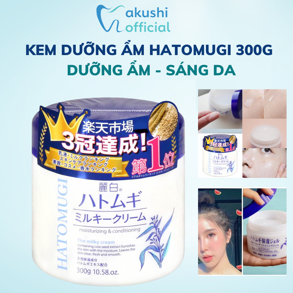 Kem dưỡng ẩm Hatomugi 300ml dưỡng ẩm trắng da chiết xuất ý dĩ hàng Nhật