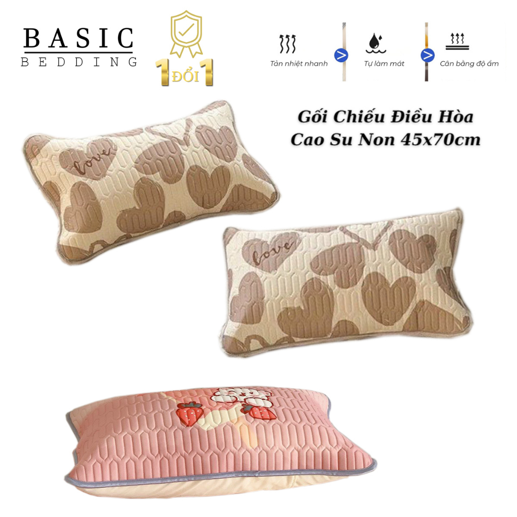Combo 2 vỏ gối cao su non tencel latex 45x70cm - (Giao Màu Ngẫu Nhiên) - áo gối cao su non - áo gối vỏ gối