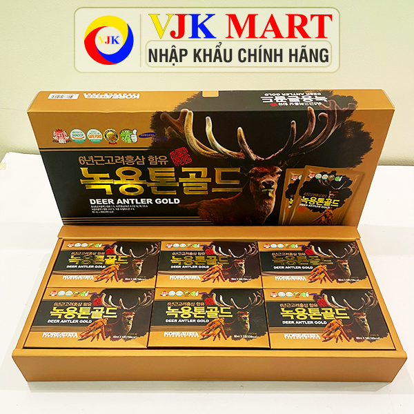 Nước Hồng Sâm Nhung Hươu Hàn Quốc TaeWoong Korea Deer Antler Gold 1800ml Hộp 30 gói