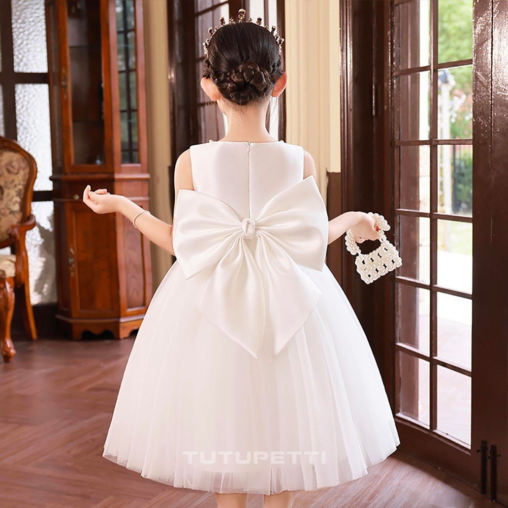Đầm váy công chúa cho bé gái Tutupetti không tay lưng nơ sang trọng, xinh xắn