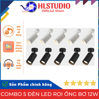 Combo 5 đèn LED Rọi Ống Bơ 12W ốp trần, tường, đèn soi tranh, đèn trang trí HL Studio