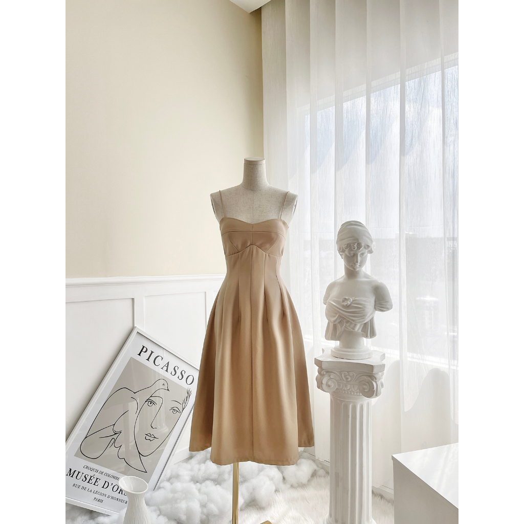 BBSTORE'S Đầm Xòe Hai Dây Dự Tiệc Thiết Kế Hở Lưng Gợi Cảm -D1909