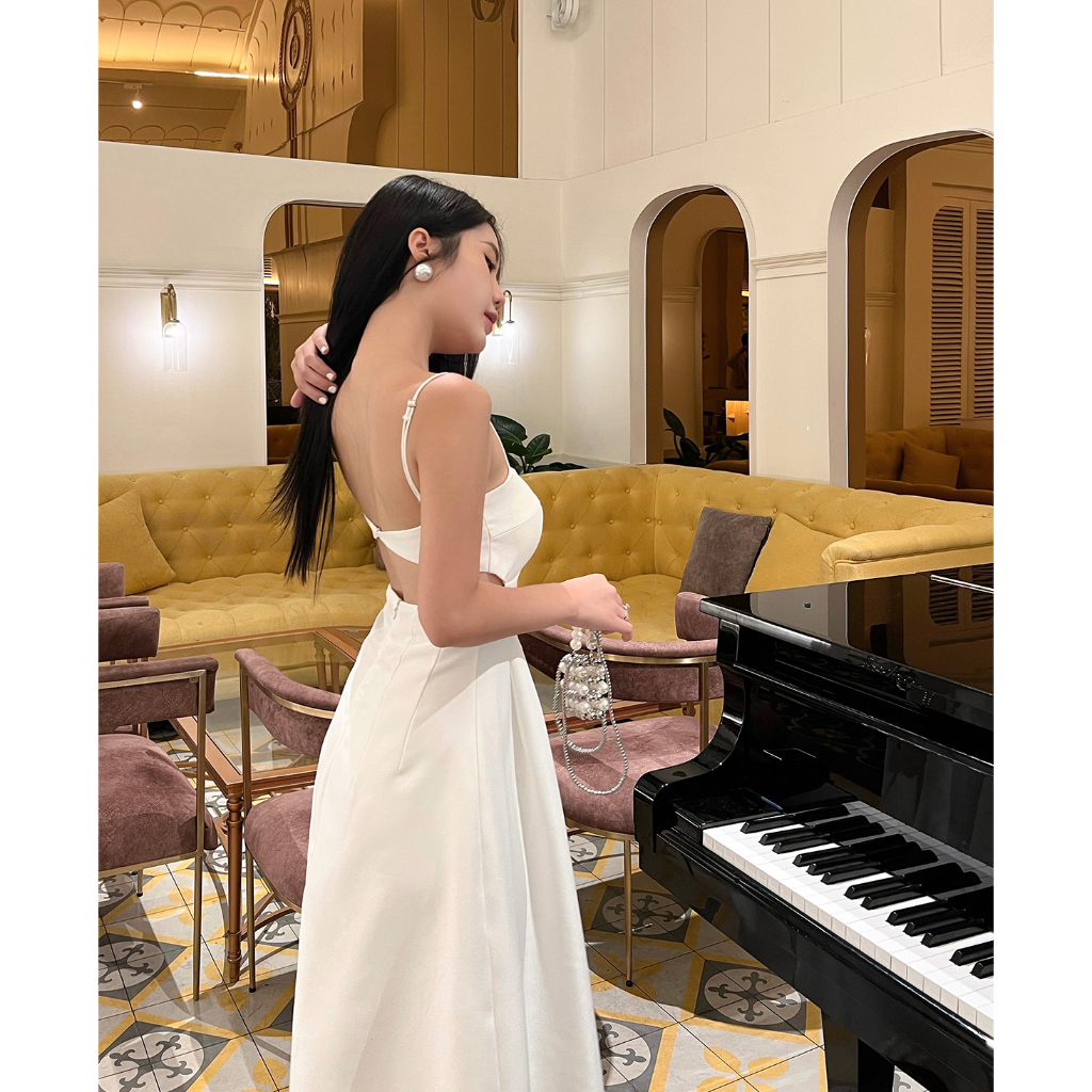 BBSTORE'S Đầm Xòe Hai Dây Dự Tiệc Thiết Kế Hở Lưng Gợi Cảm -D1909