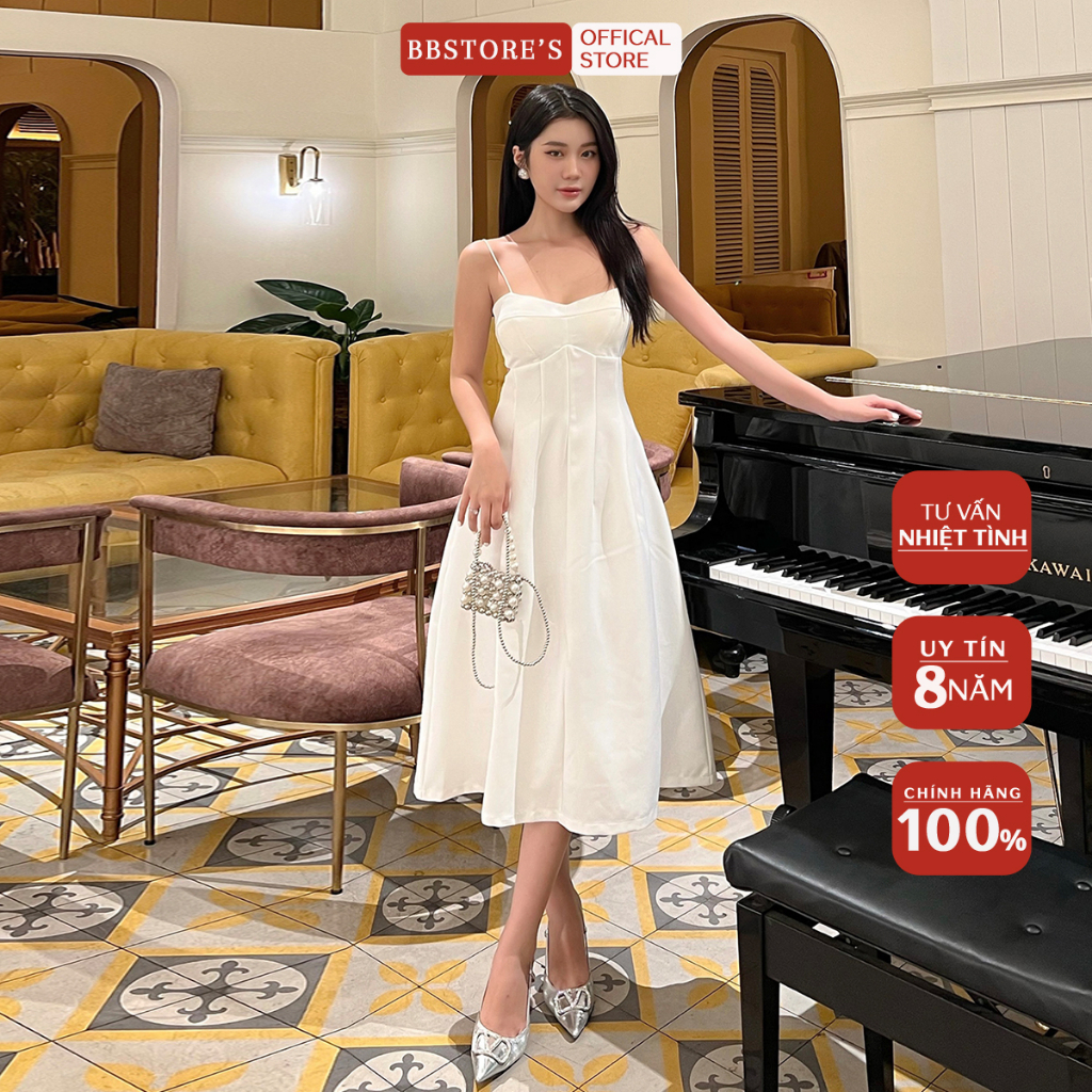 BBSTORE'S Đầm Xòe Hai Dây Dự Tiệc Thiết Kế Hở Lưng Gợi Cảm -D1909