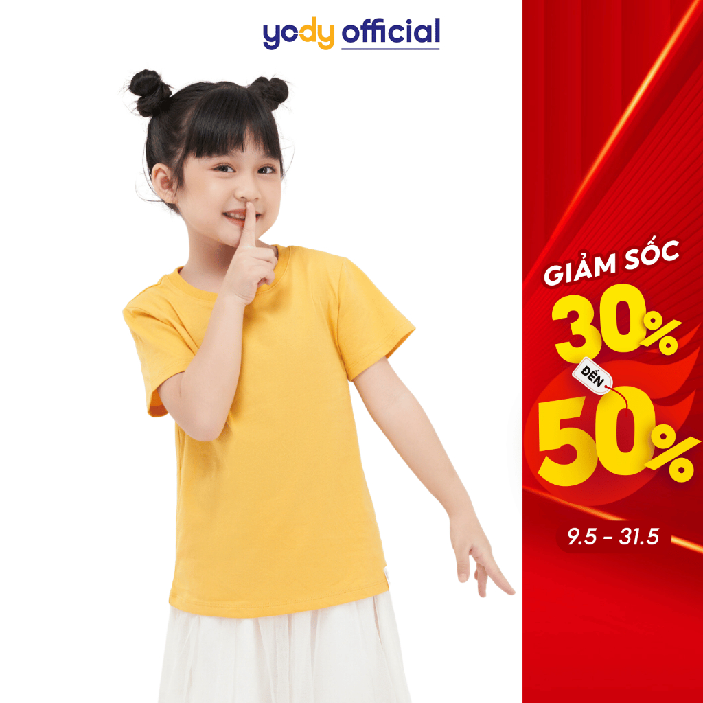 Áo phông YODY trẻ em cổ tròn vải cotton KTS1 TSK5219