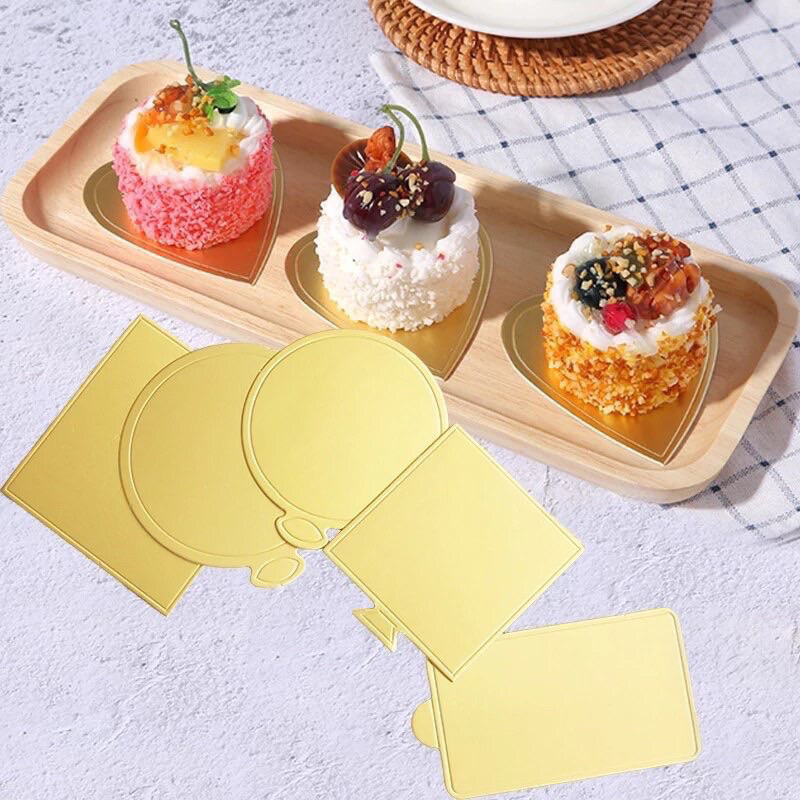 10 cái Đế vàng đựng bánh mini hình tam giác, tròn , vuông