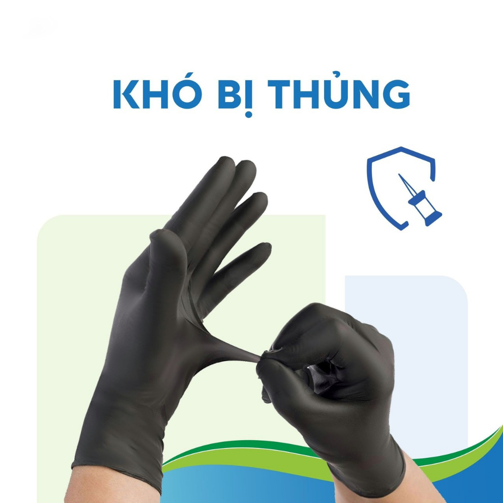 Găng Tay Màu Đen Không Bột- Thương Hiệu Zen Glove