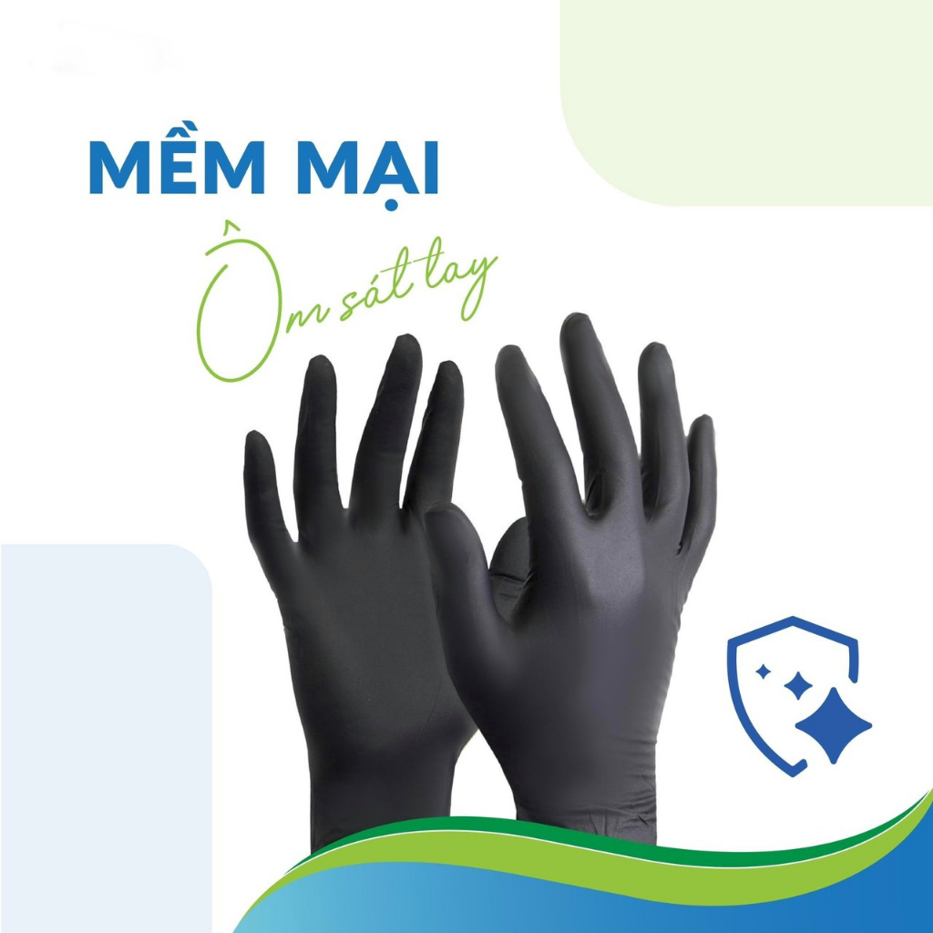 Găng Tay Màu Đen Không Bột- Thương Hiệu Zen Glove