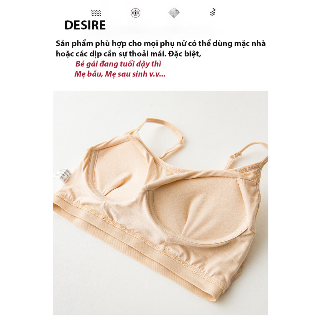 Áo lót bra hai dây thun Vicose không gọng thoải mái ANN-0017