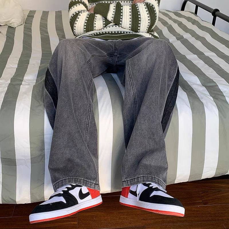 Quần Jean Xám Sọc Đen