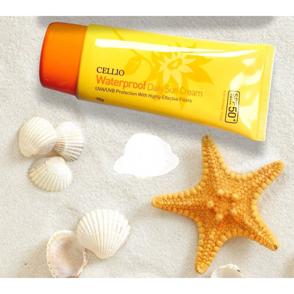 Kem Chống nắng Cellio Waterproof Daily Sun Cream SPF50+/PA+++ 70g - Màu Vàng