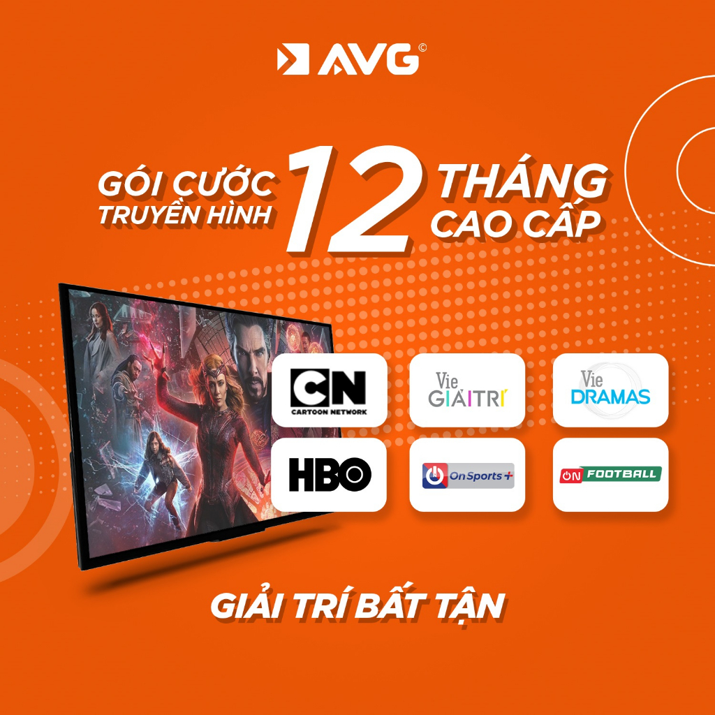 TẶNG 05 THÁNG CƯỚC - Gói cước đầu thu KTS 12 tháng cước Cao cấp AVG - CC12