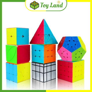 Rubik stickerless màu sáng 2x2 3x3 4x4 5x5 pyraminx megaminx rubic biến thể đồ chơi trí tuệ rubik