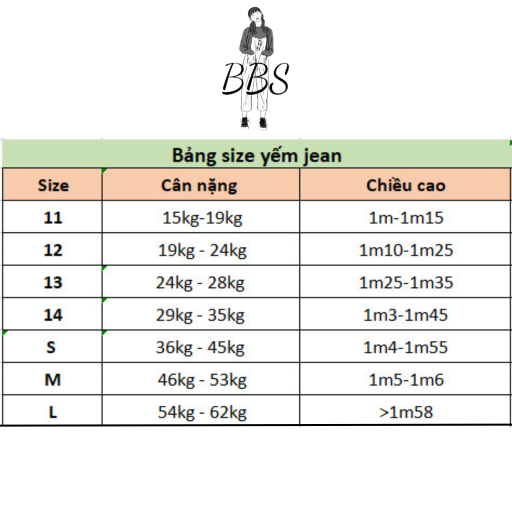 Yếm jean lửng xẻ tà, yếm đôi mẹ và bé, yếm bò mềm co giãn BBS phong cách cá tính màu xanh loang BS20