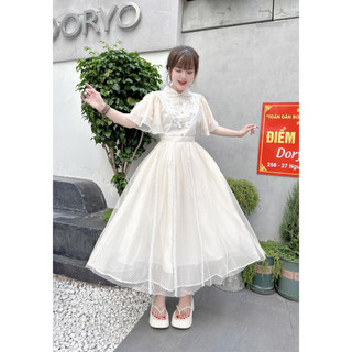 Đầm dài tay phồng tiểu thư
