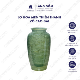 Bình hoa, lọ hoa Gốm sứ Bát Tràng men Hỏa biến màu Thiên thanh dáng Vò cao đại dùng làm quà tặng, trang trí - Làng Gốm