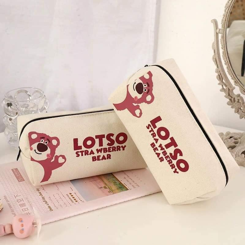 Túi Đựng Bút, Hộp Bút Vải Hình Gấu Losto Dễ Thương