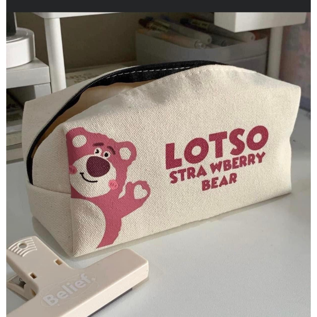 Túi Đựng Bút, Hộp Bút Vải Hình Gấu Losto Dễ Thương