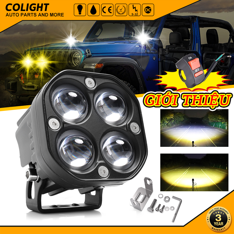 3Inch Hổ Phách Đèn Sương Mù 12V 24V Vàng Trắng 4X4 Offroad Vỏ Đèn Cho Xe Máy Xe Tải ATV Bán Ốp Lưng Phụ Trợ Đèn Trợ Sáng