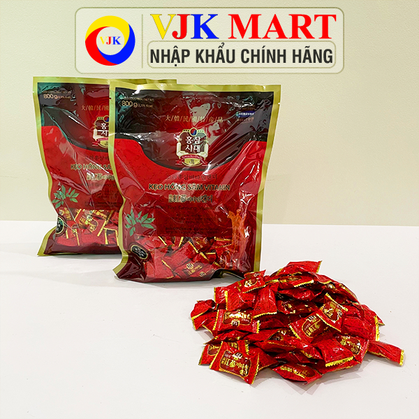 Kẹo Sâm Đỏ Hàn Quốc dạng viên cứng gói 800g