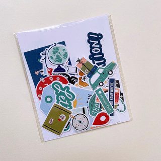 (P8) Sticker du lịch dùng trang trí khung ảnh nổi Scrapbook, love box, album ảnh, sổ tay planner (không keo)