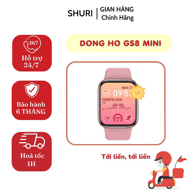 Đồng Hồ Thông Minh Seri 8 Size 41mm Tràn Viền / Smart Watch GS8 Mini Cho Nữ - Thay Ảnh Nền - Chống Nước - BH 6 Tháng
