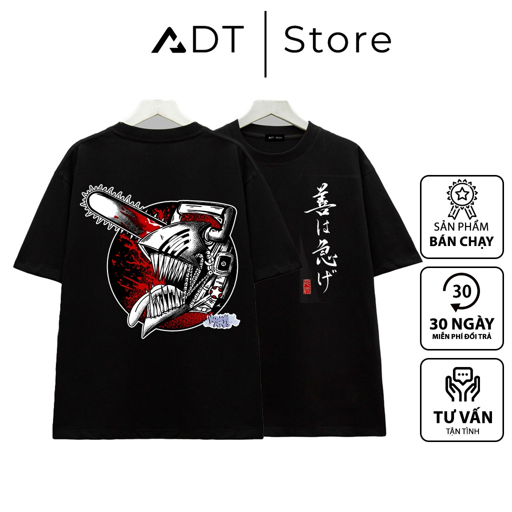 BST Áo thun ADTSTORE x Chainsaw Man in hình : Mẫu nhân vật Makima - Pow - Denji - Pochita siêu HOT