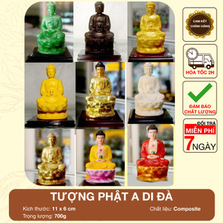 Tượng đức phật a di đà cao 11cm tay cầm ngọc
