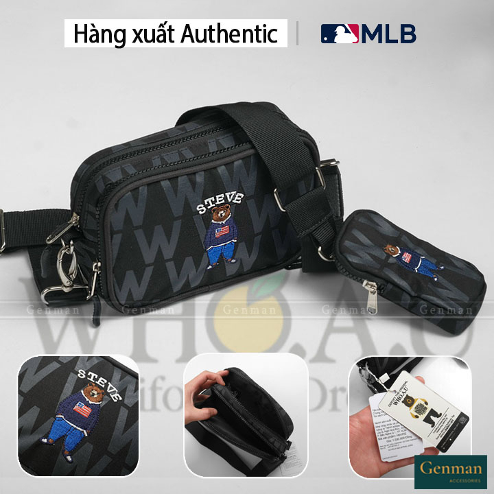Túi Đeo Chéo WHOau Steve Xuất Xịn 2 Ngăn, Chất Vải Cao Cấp Hai Ngăn Kéo, Túi Gấu WHOau Messenger Dáng Hộp Cực Đẹp